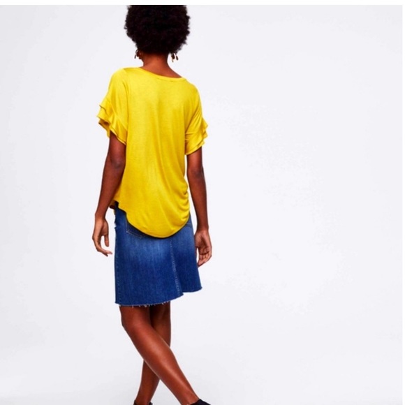 LOFT Layered Flutter Sleeve Tee - Picture 2 of 5